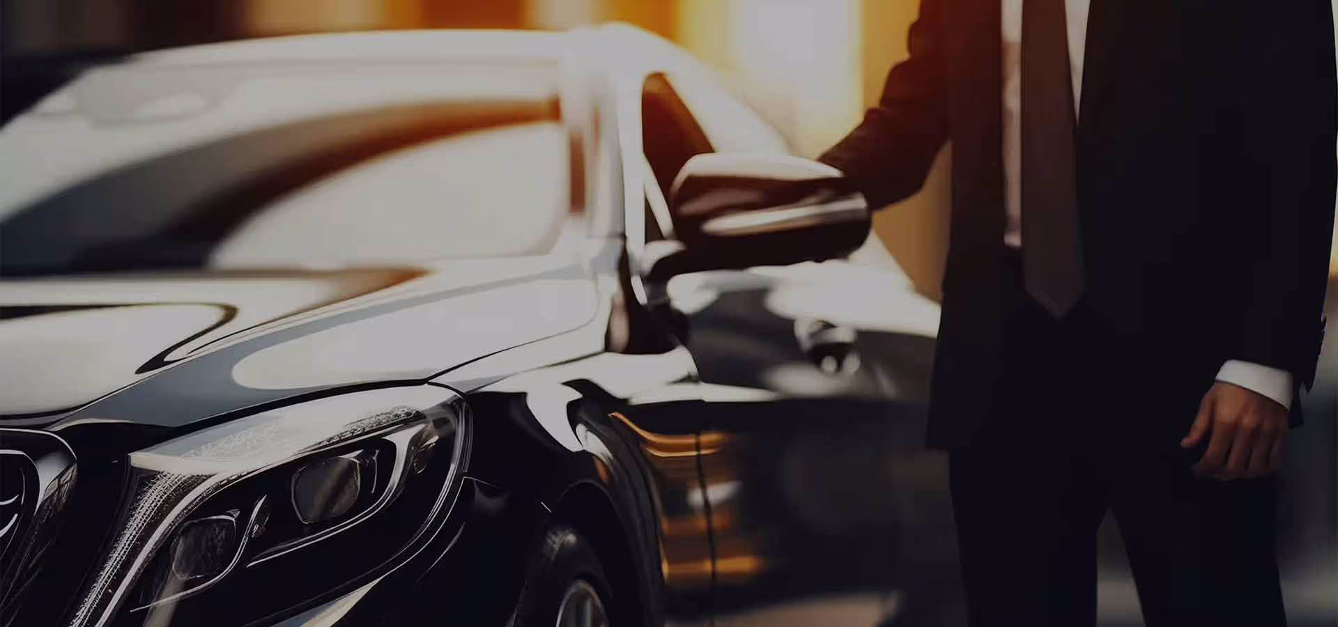 Chauffeured car waiting curbside at Terminal A arrivals, Boston Logan International Airport
